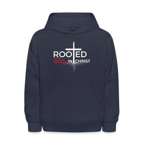 Rooted in Christ (white) - Colossians 2:7 - Kids' Hoodie