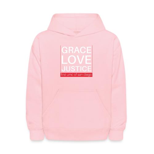 Grace Love Justice - square - Kids' Hoodie