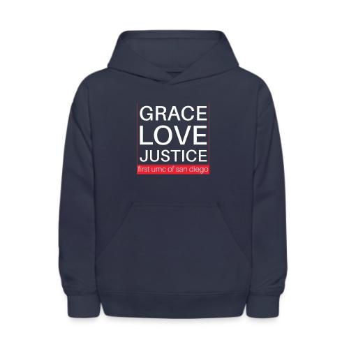 Grace Love Justice - square - Kids' Hoodie