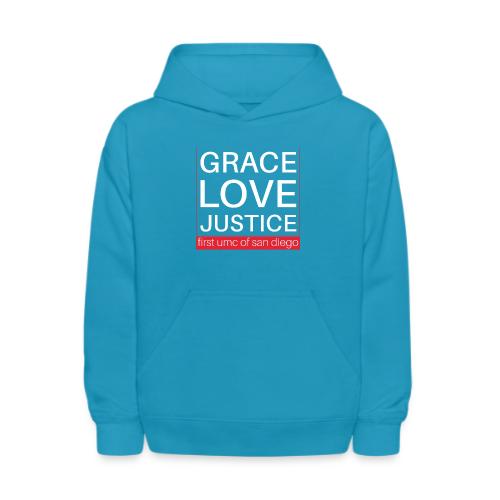 Grace Love Justice - square - Kids' Hoodie