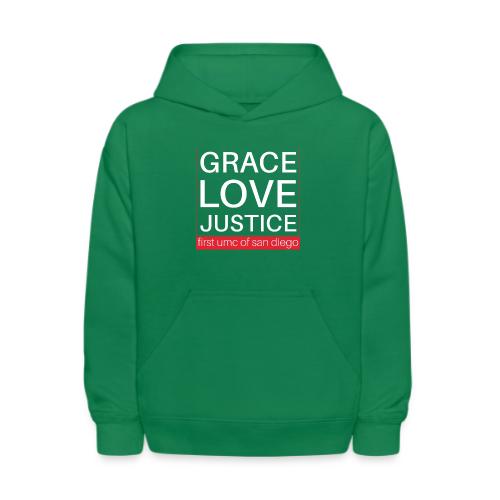 Grace Love Justice - square - Kids' Hoodie