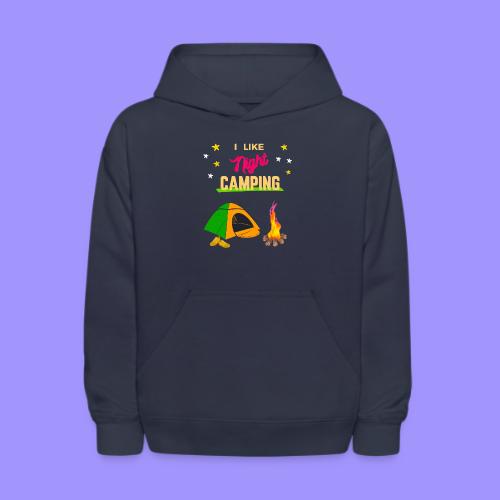 Night Camping - Tent and Campfire - Kids' Hoodie