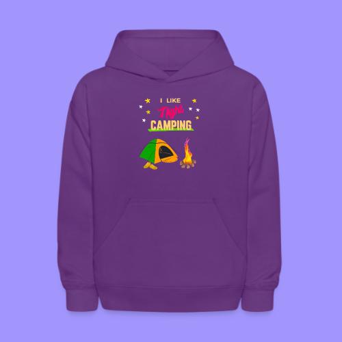 Night Camping - Tent and Campfire - Kids' Hoodie