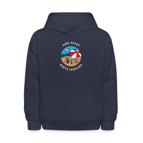 Kure Beach Day-White Lettering-Front Only - Kids' Hoodie
