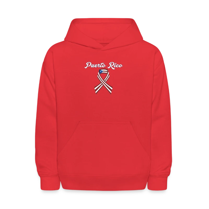 Puerto Rico Flag Tall Ribbon - Kids' Hoodie