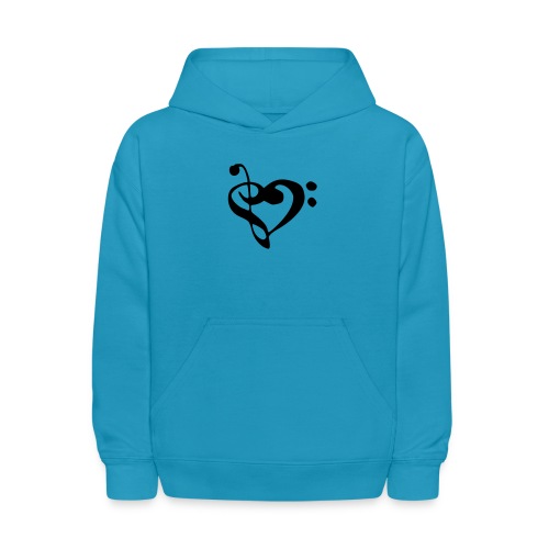 musical note with heart - Kids' Hoodie