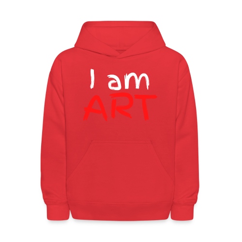 I am ART (white & red ink finger paint) - Kids' Hoodie