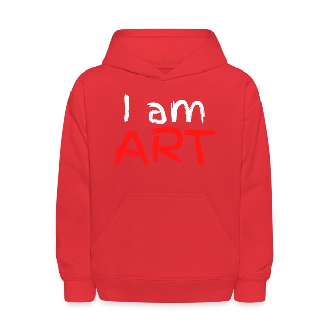 I am ART (white & red ink finger paint)