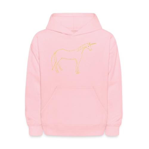 unicorn gold outline - Kids' Hoodie