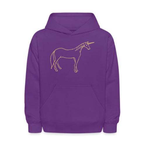 unicorn gold outline - Kids' Hoodie
