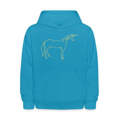 unicorn gold outline - Kids' Hoodie