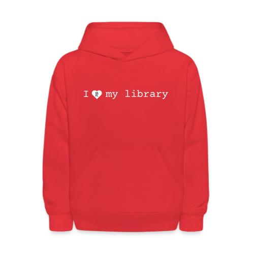 I Love My Library in White - Kids' Hoodie