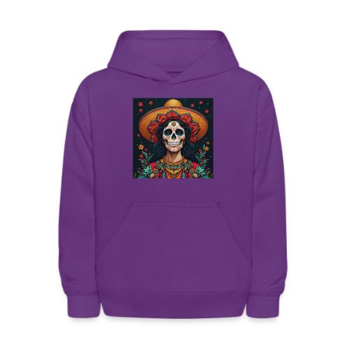 Charra Skull Art | Traditional Mexican Design - Kids' Hoodie