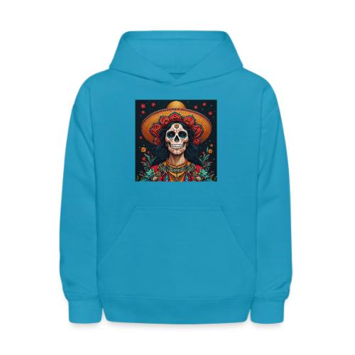 Charra Skull Art | Traditional Mexican Design - Kids' Hoodie