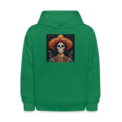 Charra Skull Art | Traditional Mexican Design - Kids' Hoodie
