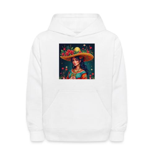 Mexican Design, Regional Mexican Charro Woman - Kids' Hoodie