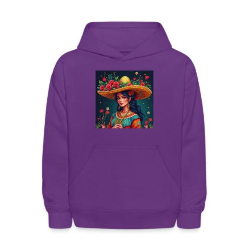 Mexican Design, Regional Mexican Charro Woman - Kids' Hoodie