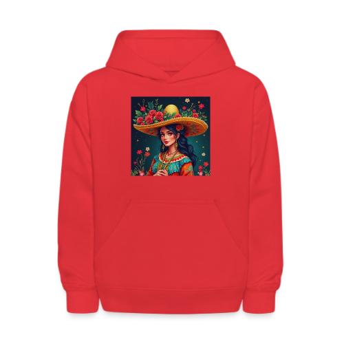 Mexican Design, Regional Mexican Charro Woman - Kids' Hoodie