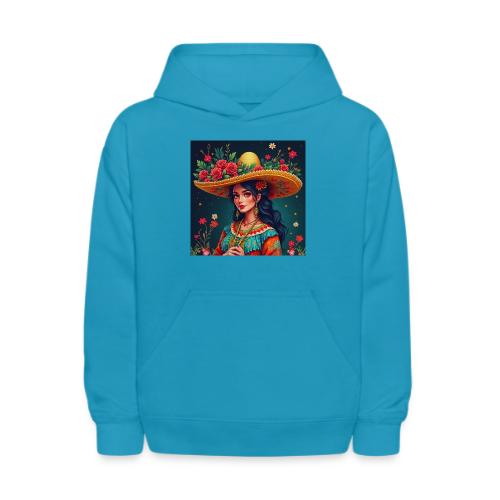 Mexican Design, Regional Mexican Charro Woman - Kids' Hoodie