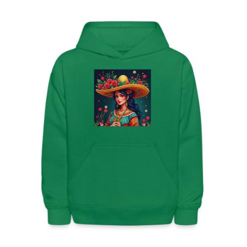 Mexican Design, Regional Mexican Charro Woman - Kids' Hoodie