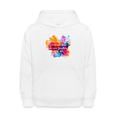 Grace Love Justice Color Splash - Kids' Hoodie