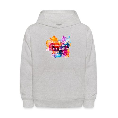 Grace Love Justice Color Splash - Kids' Hoodie