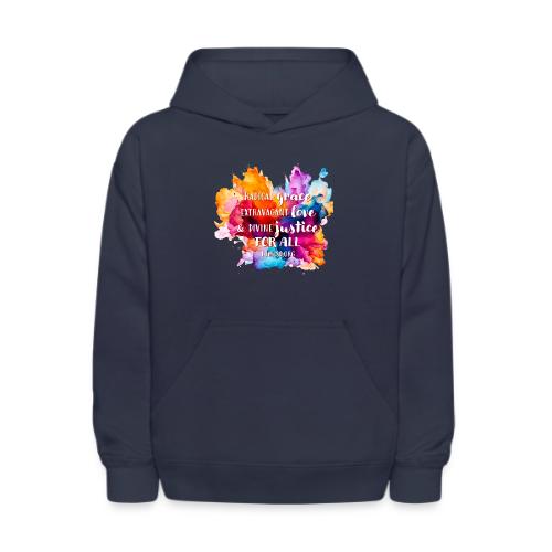Grace Love Justice Color Splash - Kids' Hoodie