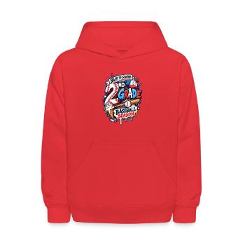 2nd Grade Back to School Baseball Drip Ice Cream - Kids' Hoodie - red - Front