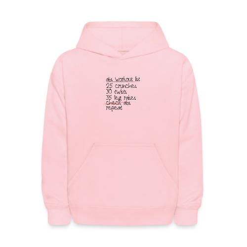 Abs Workout List - Kids' Hoodie