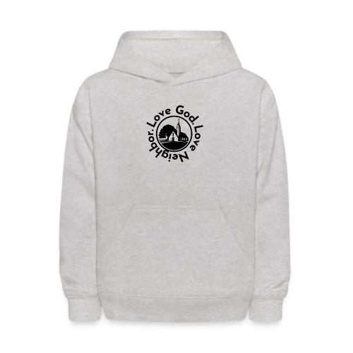 BW Love God Love Neighbor Emblem - Kids' Hoodie