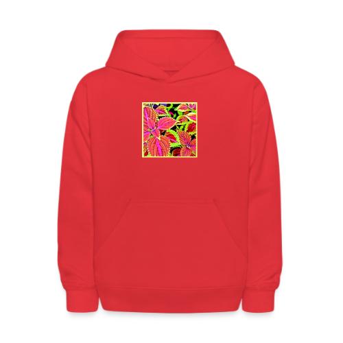 Vibrant RadiantLeaf Dreams Pattern - Kids' Hoodie