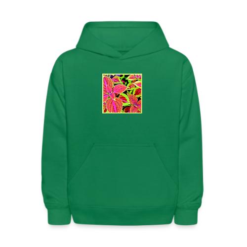 Vibrant RadiantLeaf Dreams Pattern - Kids' Hoodie