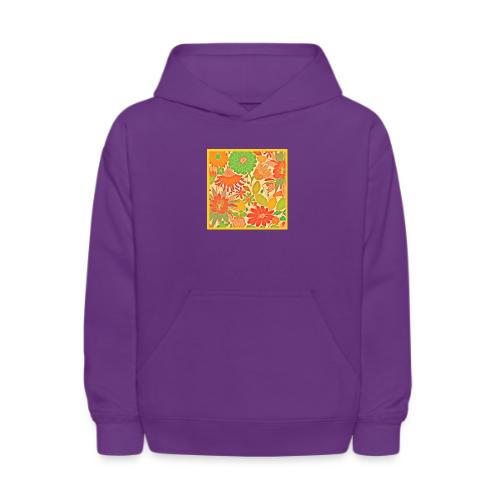 Vibrant Blossom Elegance Pattern - Kids' Hoodie