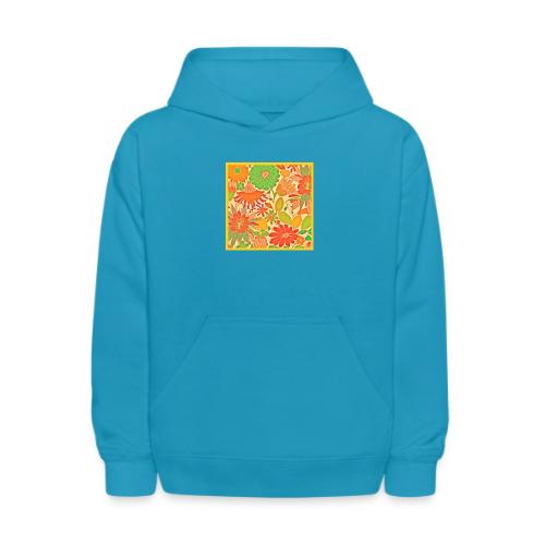 Vibrant Blossom Elegance Pattern - Kids' Hoodie