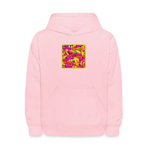 Vibrant NeonLeaf Elegance Pattern - Kids' Hoodie