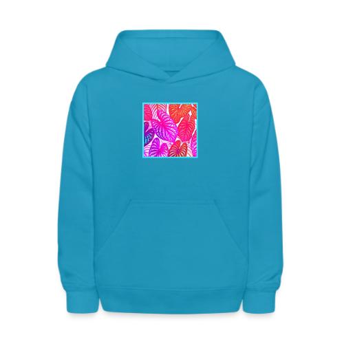 Color Burst Leaves Neon Elegance - Kids' Hoodie