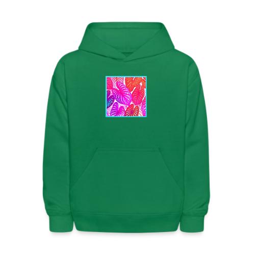 Color Burst Leaves Neon Elegance - Kids' Hoodie