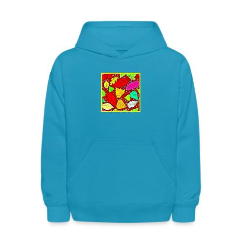 Rainbow Leaves Vibrant Pattern - Kids' Hoodie