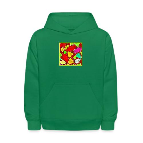 Rainbow Leaves Vibrant Pattern - Kids' Hoodie