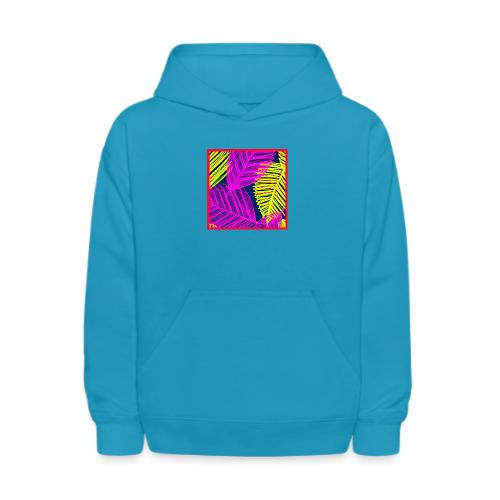 Neon Leaf Delight Chromatic Art - Kids' Hoodie