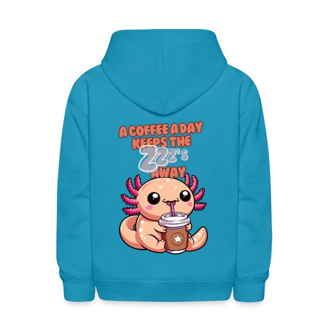 Coffee Drinking Cute Baby Axolotl
