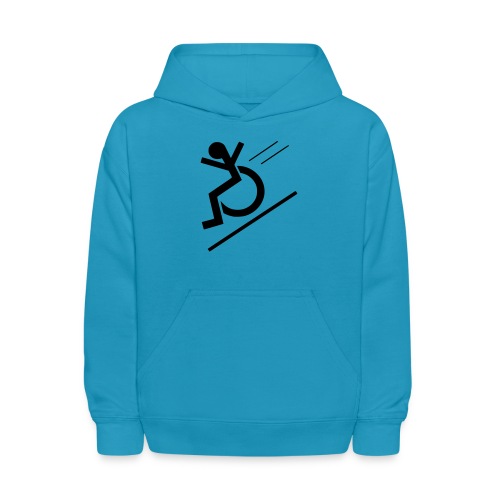Free fall in wheelchair, wheelchair from a hill - Kids' Hoodie
