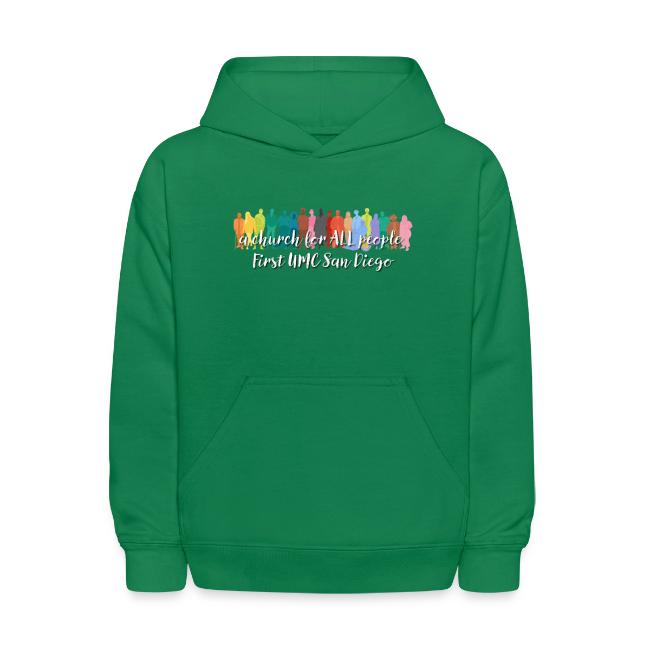 a church for all people - with colorful graphic