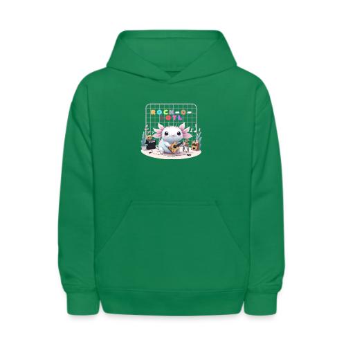 Cute Axolotl Musician: Musical Amphibian Creature - Kids' Hoodie