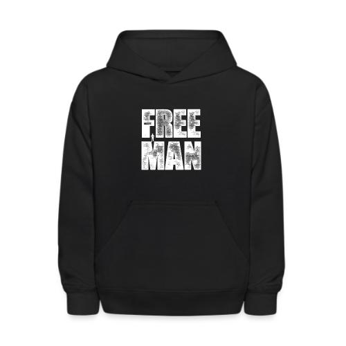 FREE MAN - White Graphic - Kids' Hoodie