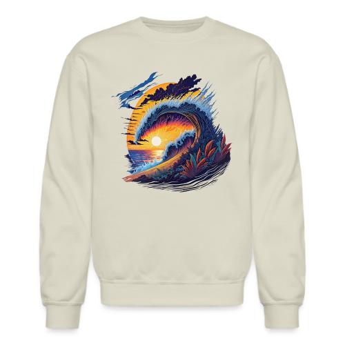 Rainbow Fire Wave - Unisex Crewneck Sweatshirt