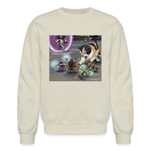 Mice warriors fighting a cat - Unisex Crewneck Sweatshirt