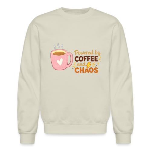 Powered by Coffee and Chaos - Unisex Crewneck Sweatshirt