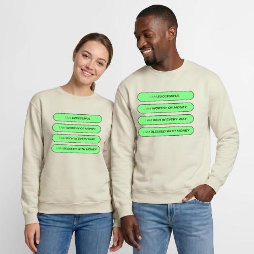 Powerful Money Affirmations Merch for Wealth - Unisex Crewneck Sweatshirt