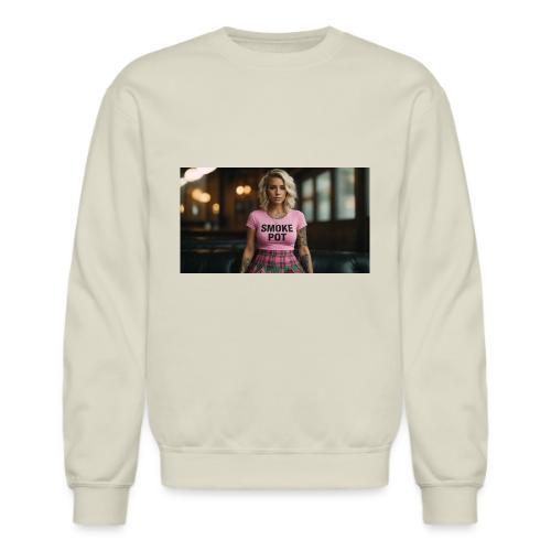 **Smoke Pot Pink Rebel Tee** - Unisex Crewneck Sweatshirt